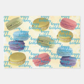 Happy Birthday Sjabloon Colorful Macaron Cookies Inpakpapier Vel (Voorkant 3)