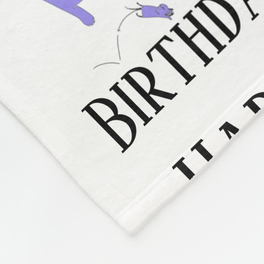 Happy Birthday Sjabloon Funny Cats Fleece Deken (Hoek)