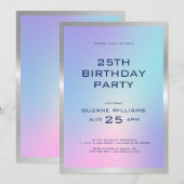 Happy Birthday sjabloon met ombre en Silver Kaart (Voorkant / Achterkant)