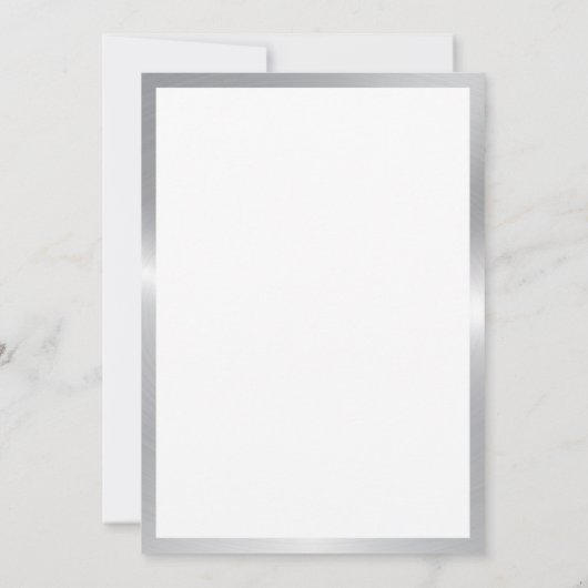 Happy Birthday sjabloon met wit en zilver Kaart (Achterkant)