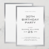 Happy Birthday sjabloon met wit en zilver Kaart (Voorkant / Achterkant)