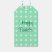 Happy Birthday Sjabloon Rustige Stippen Mint Green Cadeaulabel (Voorkant)