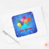 Happy Birthday SJABLOON Vierkante Sticker (Envelop)