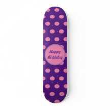 Happy Birthday Skateboard (Paarse & roze)