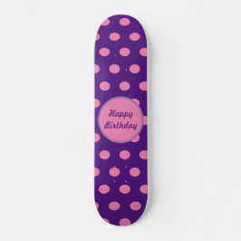 Happy Birthday Skateboard (Paarse & roze)