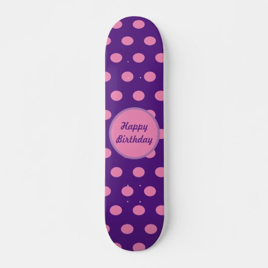 Happy Birthday Skateboard (Paarse & roze) (Voorkant)
