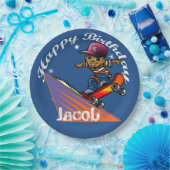 Happy Birthday Skateboarder Papieren Bordje (Feest)