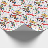 Happy Birthday Skating Clown | Personaliseren Cadeaupapier (Hoek)