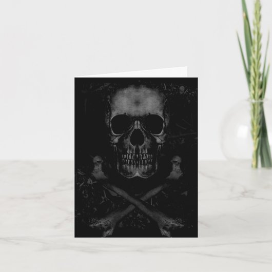 Happy Birthday Skull Crossbones Humor Funny Card Kaart (Voorkant)