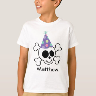 Happy Birthday Skull Gepersonaliseerd Kinder t-shi T-shirt