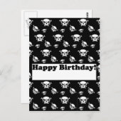 Happy Birthday Skulls Sjabloon Briefkaart (Voorkant / Achterkant)