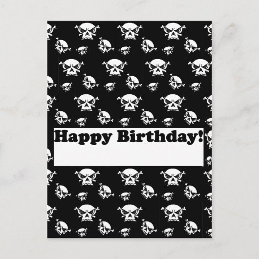 Happy Birthday Skulls Sjabloon Briefkaart (Voorkant)