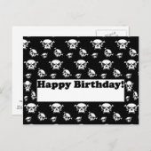 Happy Birthday Skulls Sjabloon Briefkaart (Voorkant / Achterkant)