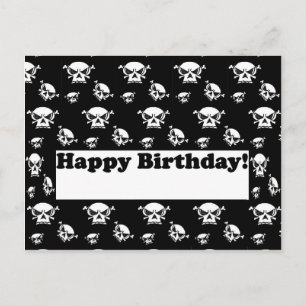 Happy Birthday Skulls Sjabloon Briefkaart