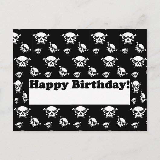 Happy Birthday Skulls Sjabloon Briefkaart (Voorkant)