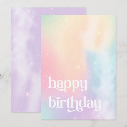 Happy Birthday Sky Aesthetic Star  Kaart (Voorkant / Achterkant)