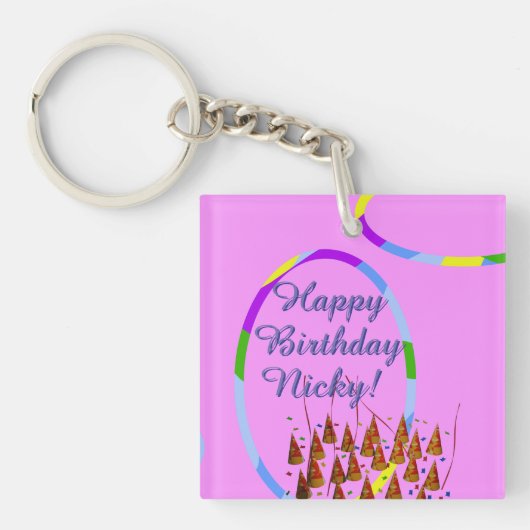 Happy Birthday Sleutelhanger (voorkant)