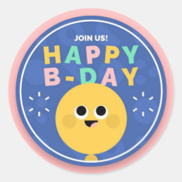Happy Birthday sluit je aan bij de Envelope Seal Ronde Sticker
