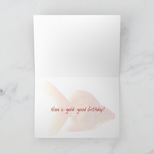 Happy Birthday Small Fish Kaart (Binnen)