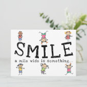 Happy Birthday Smile A Mile Wide is iets... Feestdagenkaart (Staand voorkant)