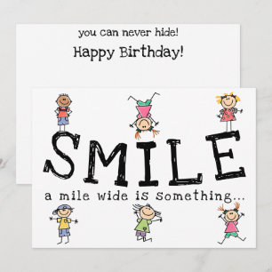 Happy Birthday Smile A Mile Wide is iets... Feestdagenkaart