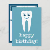 happy birthday smiling tooth briefkaart (Voorkant / Achterkant)