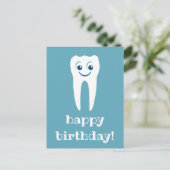 happy birthday smiling tooth briefkaart (Staand voorkant)