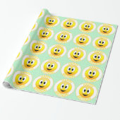 Happy Birthday Smilling Face Cadeaupapier (Uitgerold)