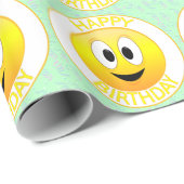 Happy Birthday Smilling Face Cadeaupapier (Rol Hoek)