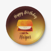 Happy Birthday S'more Name Paper-Borden Papieren Bordje (Voorkant)