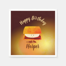 Happy Birthday S'more Name Paper Napkins Servet