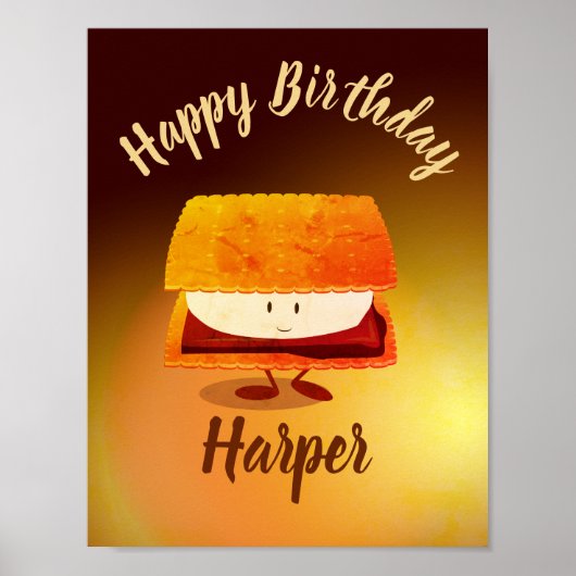 Happy Birthday S'more Name Poster (Voorkant)