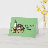 Happy Birthday Snake Schattige Ball Python Tekenin Kaart (Gele Bloem)