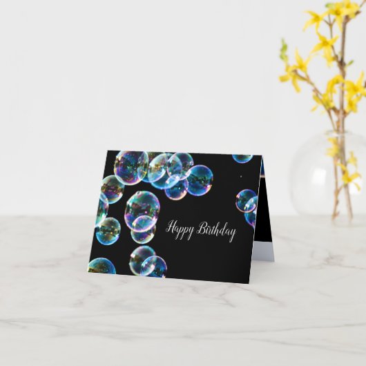 Happy Birthday Soap Bubble Custom Kaart (Gele Bloem)