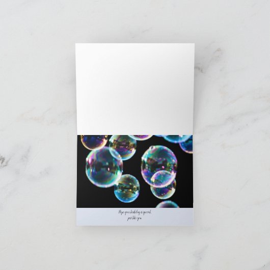 Happy Birthday Soap Bubble Custom Kaart (Binnen)