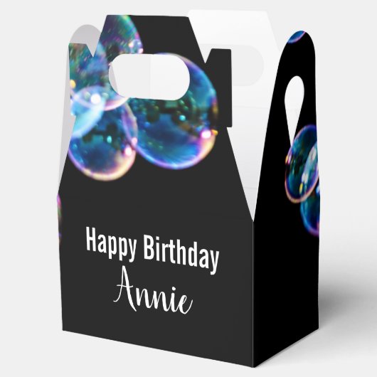 Happy Birthday Soap Bubbles met aangepaste naam Bedankdoosjes (Geopend)