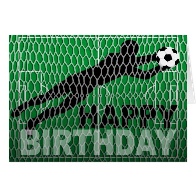 Happy Birthday Soccer Field Goal (Voorkant Horizontaal)