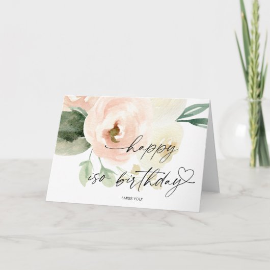 Happy Birthday Sociaalafstandelijk Coronavirus Blu Kaart (Voorkant)