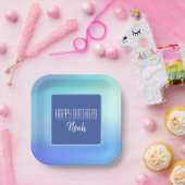 "Happy Birthday" Soft Blue Paper-Bord Papieren Bordje (Feest)