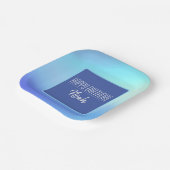 "Happy Birthday" Soft Blue Paper-Bord Papieren Bordje (Gebogen)