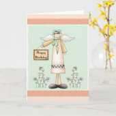 Happy Birthday Soft Prim Angel Wenskaart Kaart (Gele Bloem)