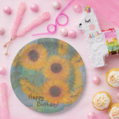 Happy Birthday Soft Sunflower Papieren Bordje (Feest)