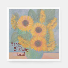 Happy Birthday Soft Sunflower Servet