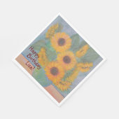 Happy Birthday Soft Sunflower Servet (Hoek)