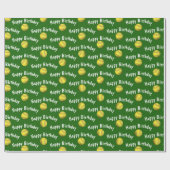 Happy Birthday-softballen op groen Cadeaupapier (Vlak)