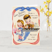 Happy Birthday Soldier Vintage Card Kaart (Gele Bloem)