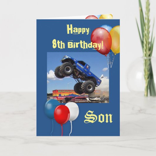 Happy Birthday Son 4X4 Truck Blessenaar Faith Kaart (Voorkant)