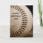Happy Birthday Son Baseball Wenskaart Kaart<br><div class="desc">De sluiting van een oude honkbal met de woorden Happy Birthday Son - perfect voor elke honkballiefhebbende zoon - is voor jou helemaal aanpasbaar om je te personaliseren zoals je wilt!</div>