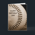 Happy Birthday Son Baseball Wenskaart Kaart<br><div class="desc">De sluiting van een oude honkbal met de woorden Happy Birthday Son - perfect voor elke honkballiefhebbende zoon - is voor jou helemaal aanpasbaar om je te personaliseren zoals je wilt!</div>