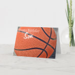 Happy Birthday Son Basketball Kaart<br><div class="desc">Ideaal voor elke basketbalfan's verjaardag! Een kleurrijke oranje basketbal - volledig aanpasbaar voor u om u te personaliseren zoals u wilt!</div>